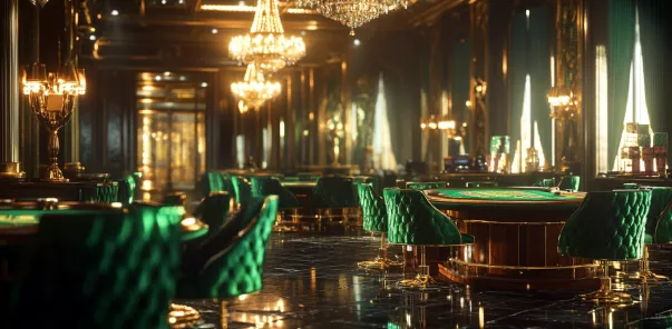 A close-up of a meticulously designed CrownGreen roulette table, showcasing the excitement of the spin